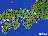 2022年10月25日の近畿地方のアメダス(日照時間)