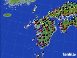 九州地方のアメダス実況(日照時間)(2022年10月25日)