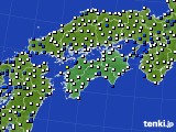 2022年10月29日の四国地方のアメダス(風向・風速)
