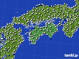 2022年10月31日の四国地方のアメダス(風向・風速)
