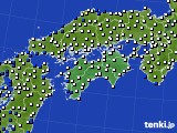 2022年11月13日の四国地方のアメダス(風向・風速)