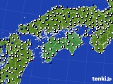 2022年11月26日の四国地方のアメダス(風向・風速)