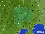 2022年12月23日の山梨県のアメダス(風向・風速)