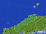 2022年12月23日の島根県のアメダス(風向・風速)