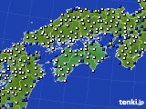 2022年12月24日の四国地方のアメダス(風向・風速)