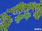 2022年12月25日の四国地方のアメダス(風向・風速)