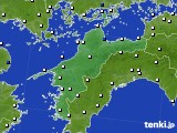 2022年12月28日の愛媛県のアメダス(風向・風速)