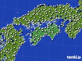 2022年12月29日の四国地方のアメダス(風向・風速)