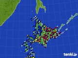 北海道地方のアメダス実況(日照時間)(2022年12月31日)