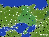 2022年12月31日の兵庫県のアメダス(風向・風速)