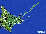 2023年01月01日の道東のアメダス(風向・風速)