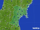 宮城県のアメダス実況(風向・風速)(2023年01月03日)