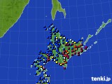 北海道地方のアメダス実況(日照時間)(2023年01月05日)