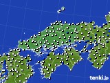 2023年01月10日の中国地方のアメダス(風向・風速)