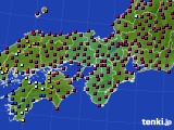 近畿地方のアメダス実況(日照時間)(2023年01月12日)