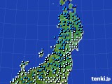 東北地方のアメダス実況(気温)(2023年01月15日)