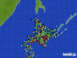 北海道地方のアメダス実況(日照時間)(2023年01月16日)