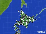 北海道地方のアメダス実況(風向・風速)(2023年01月17日)