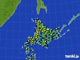 北海道地方のアメダス実況(積雪深)(2023年01月18日)