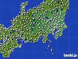 2023年01月18日の関東・甲信地方のアメダス(風向・風速)