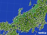 2023年01月18日の北陸地方のアメダス(風向・風速)