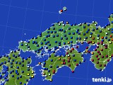 中国地方のアメダス実況(日照時間)(2023年01月19日)