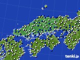 2023年01月20日の中国地方のアメダス(風向・風速)