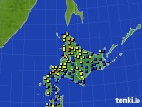 北海道地方のアメダス実況(積雪深)(2023年01月21日)