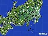 関東・甲信地方のアメダス実況(風向・風速)(2023年01月24日)