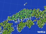 2023年01月24日の中国地方のアメダス(風向・風速)