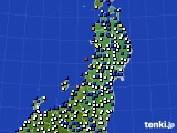 東北地方のアメダス実況(風向・風速)(2023年01月25日)