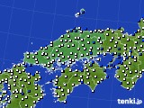 2023年01月25日の中国地方のアメダス(風向・風速)