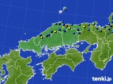 中国地方のアメダス実況(積雪深)(2023年01月27日)