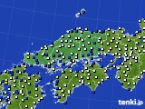 2023年01月27日の中国地方のアメダス(風向・風速)