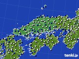 2023年01月28日の中国地方のアメダス(風向・風速)