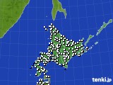 北海道地方のアメダス実況(風向・風速)(2023年01月30日)