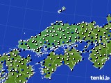 2023年01月30日の中国地方のアメダス(風向・風速)