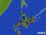 北海道地方のアメダス実況(日照時間)(2023年01月31日)