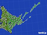 2023年01月31日の道東のアメダス(風向・風速)