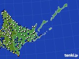 道東のアメダス実況(風向・風速)(2023年02月02日)