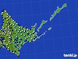 2023年02月02日の道東のアメダス(風向・風速)