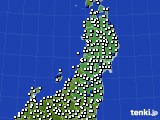 東北地方のアメダス実況(風向・風速)(2023年02月06日)
