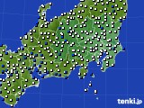 関東・甲信地方のアメダス実況(風向・風速)(2023年02月08日)