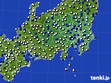 関東・甲信地方のアメダス実況(風向・風速)(2023年02月09日)