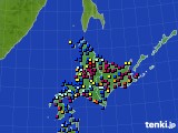 2023年02月13日の北海道地方のアメダス(日照時間)
