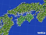 2023年02月13日の四国地方のアメダス(風向・風速)