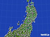 東北地方のアメダス実況(風向・風速)(2023年02月18日)