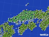中国地方のアメダス実況(風向・風速)(2023年02月19日)