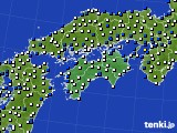 2023年02月21日の四国地方のアメダス(風向・風速)