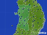 秋田県のアメダス実況(風向・風速)(2023年02月27日)